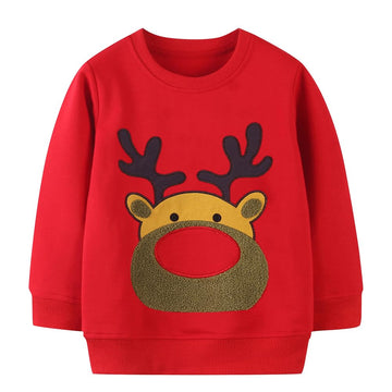 Retsugo Kids Ugly Christmas Sweater Reindeer Pullover Toddler Boy Christmas Outfit Winter Warm Fleece Elk Holiday Sweatshirt 3T/