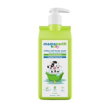Mamaearth Milky Soft Baby Body Wash | With Oats, Milk & Calendula | Moisturizes & Nourishes For Delicate Skin | Tear-Free & Gent