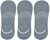 Queery Men Solid No Show Cotton Loafer Socks (Light Gray, Pack Of 3 Pairs)