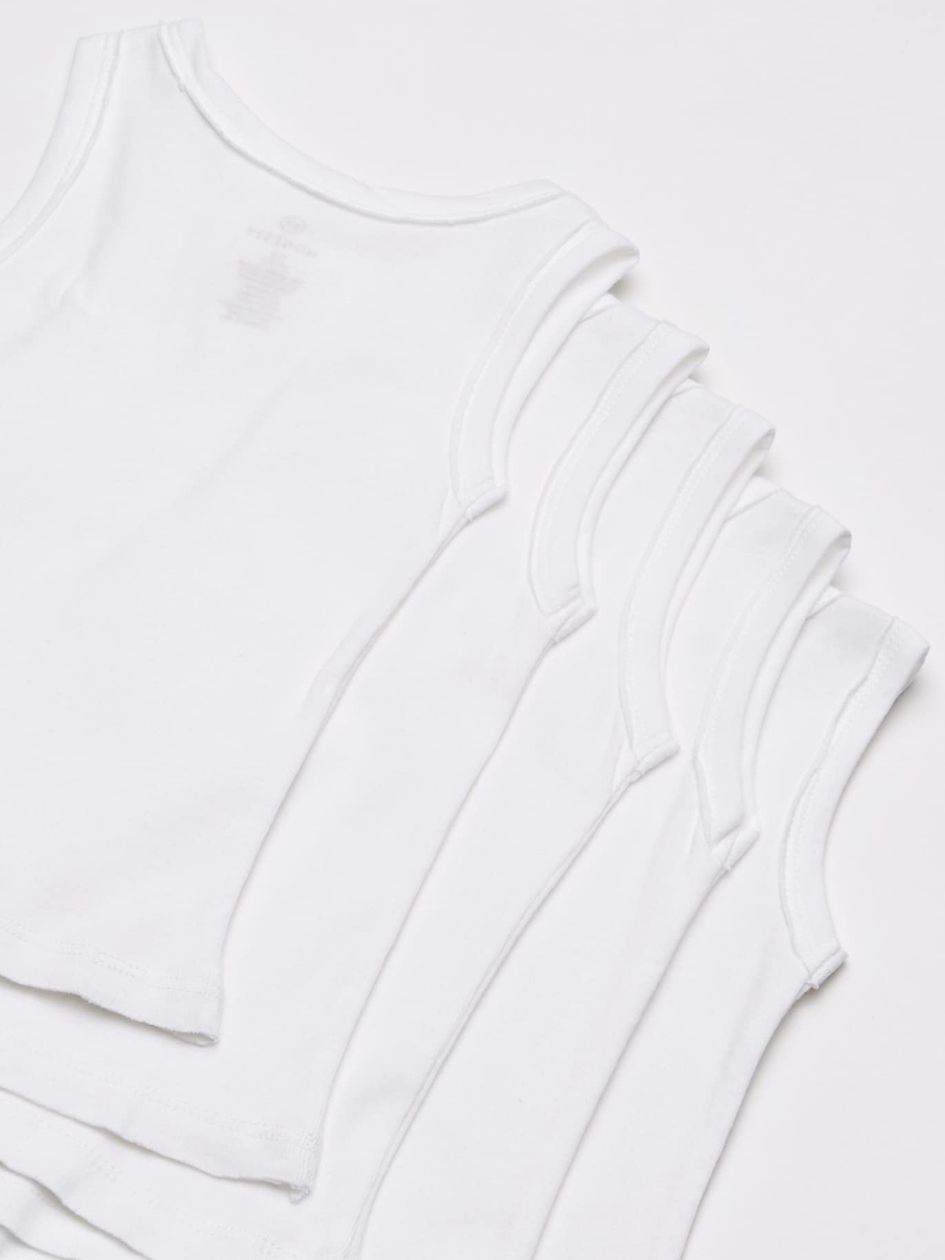 Honestbaby Sleeveless Muscle T-Shirts 100% Organic Cotton For Infant Baby And Toddler Boys, Girls, 5-Pack Bright White, 5T