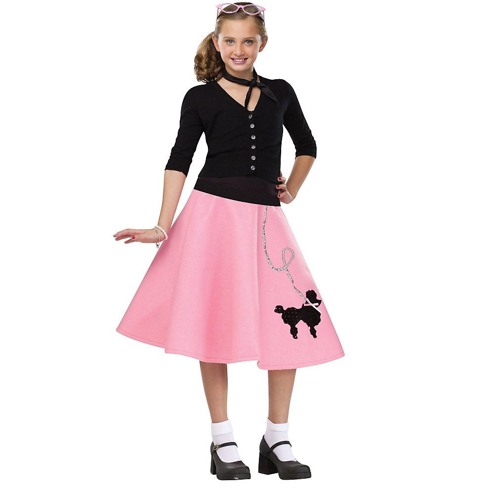Fun World Poodle Skirt Costume, Large 12-14, Pink