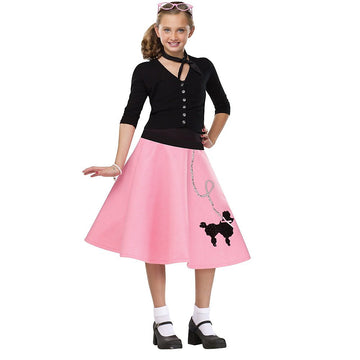 Fun World Poodle Skirt Costume, Large 12-14, Pink