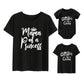 Gourd Doll Mother & Daughter Matching T-Shirts Set Mom & Baby Girl Bodysuit & Women Tee Shirt Mommy & Me Matching Outfits Black,