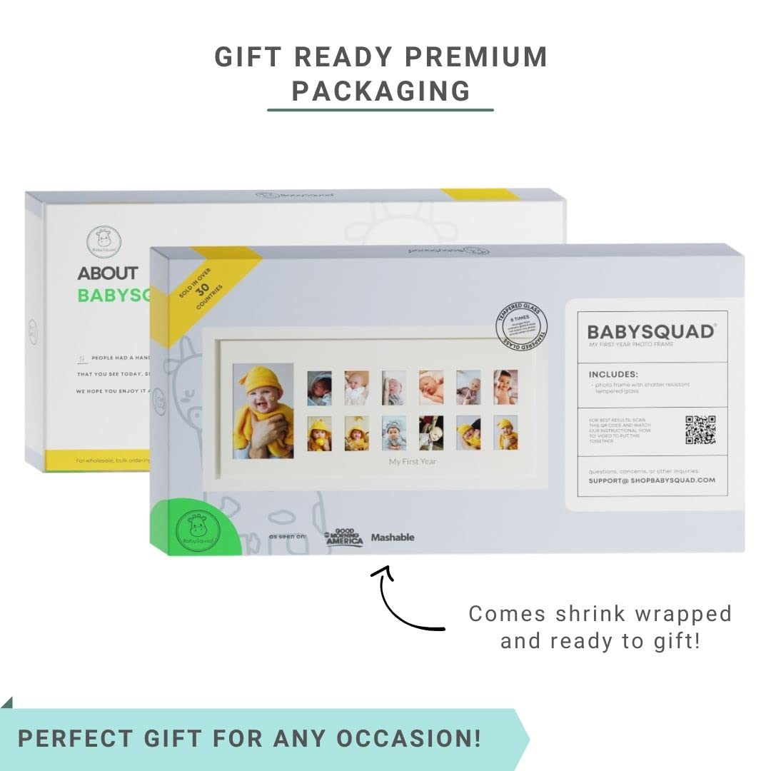 My First Year 12 Month Photo Frame, Remember Your Baby'S First Year, 18 X 8.5 Inch (Extra Large Size), Sawtooth Hanger + Kicksta