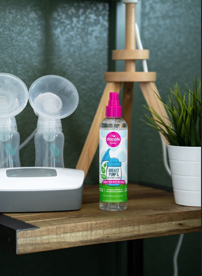Dapple Breast Pump Cleaner Spray Baby, 8 Fl Oz Bottle, Unscented, Plant Based & Hypoallergenic - Removes Milk Residue - Easy Rin