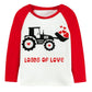 Ddsol Toddler Boys Girls Valentine'S Day T-Shirt Bulldozers Loads Of Love Heart Long Sleeve Tees Kids Boys Tops 3T