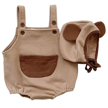 Agqt Baby Boys Bear Costume 1St Halloween Animal Costume One Piece Romper Overalls With Bear Hat Size 12-18 Months(80)