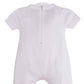 One Small Child Braeden Boys White Knit Short Sleeve Christening Baptism Blessing Outfit - 12M