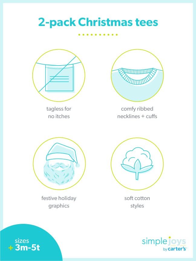 Simple Joys By Carter'S Baby 2-Pack Christmas Long-Sleeve Tees, Red/Grey, 6-9 Months