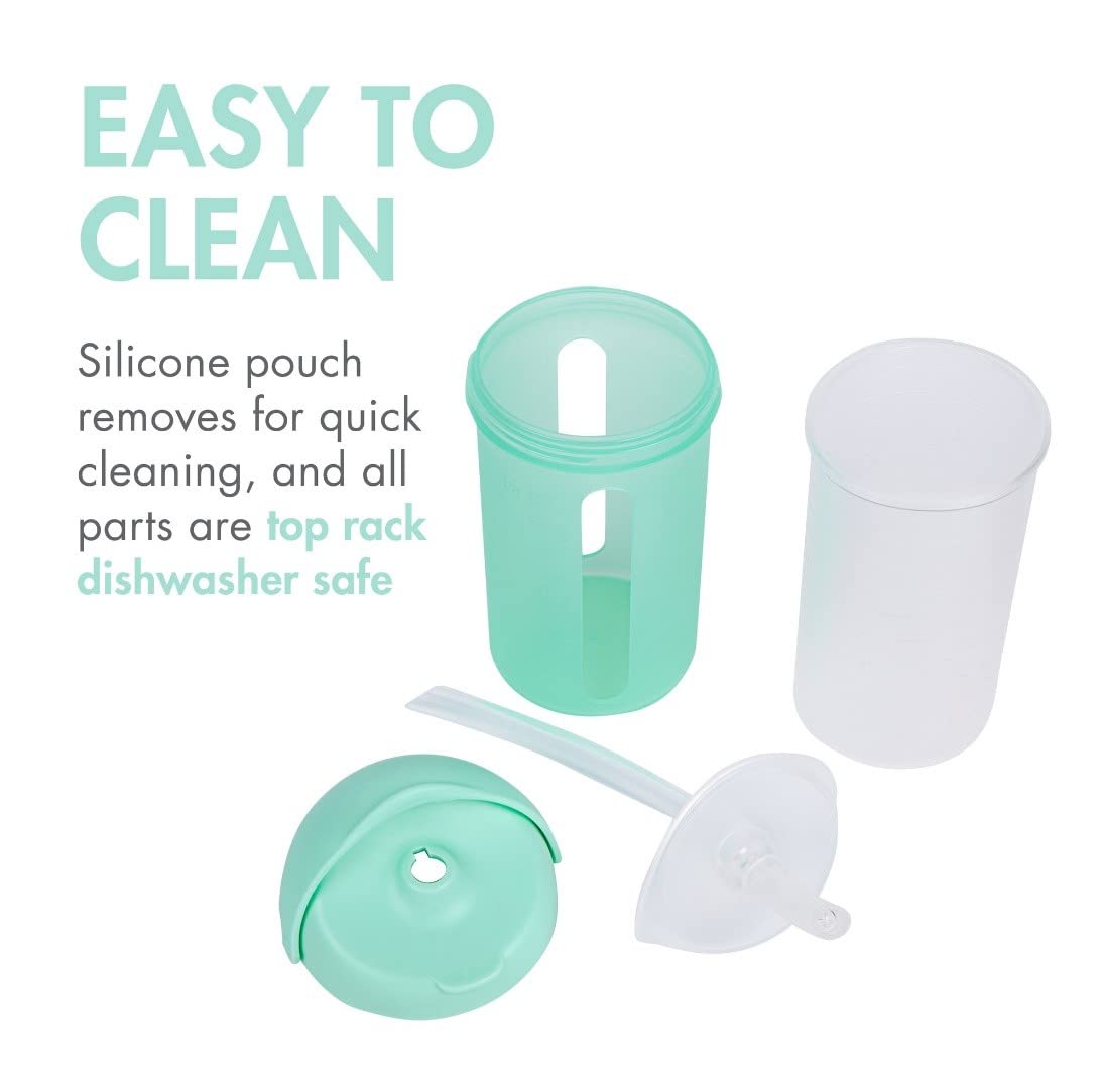 Boon Swig Insulated Silicone Straw Sippy Cup - Flip Top Spill Proof Toddler Straw Cups - Baby and Toddler Feeding Supplies - Bab