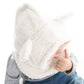 Baby Girls Boys Winter Warm Scarf Hat Kids Thick Earflap Hood Cap With Ear 6M-7T (White,S)