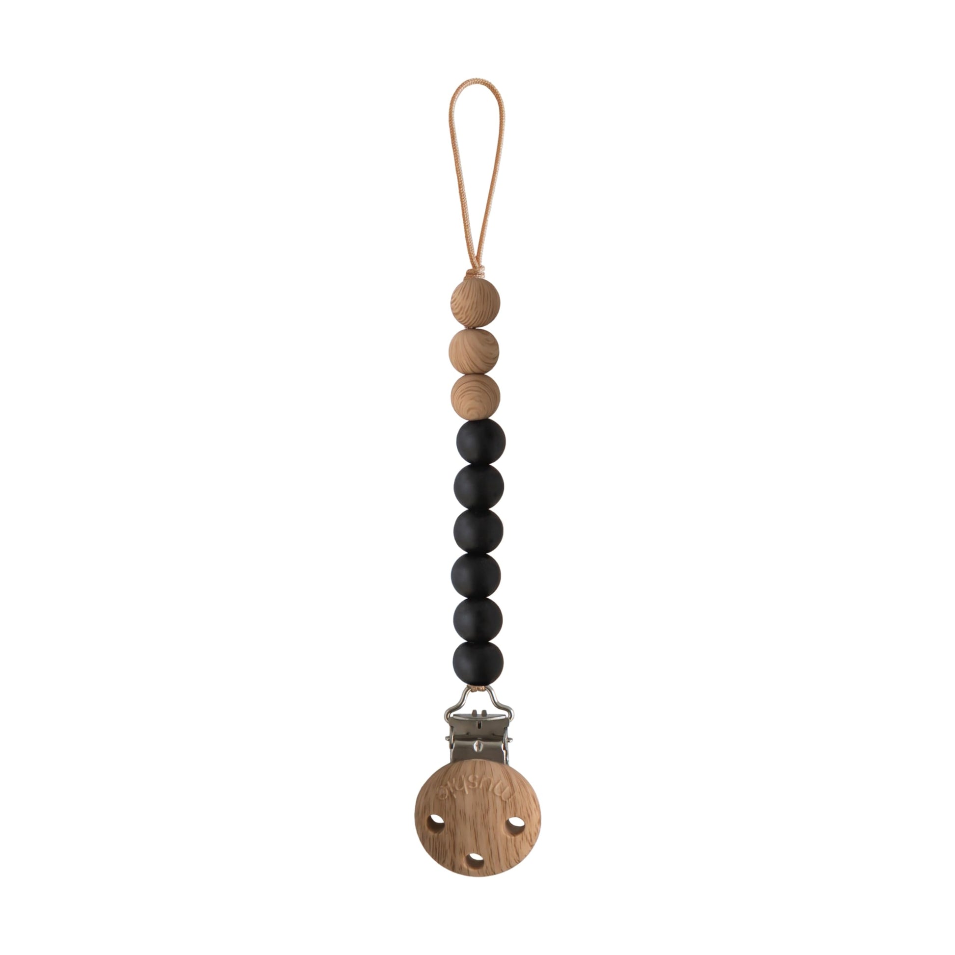 mushie 100% Silicone Baby Pacifier Clip BPA Free | Eva (Black)