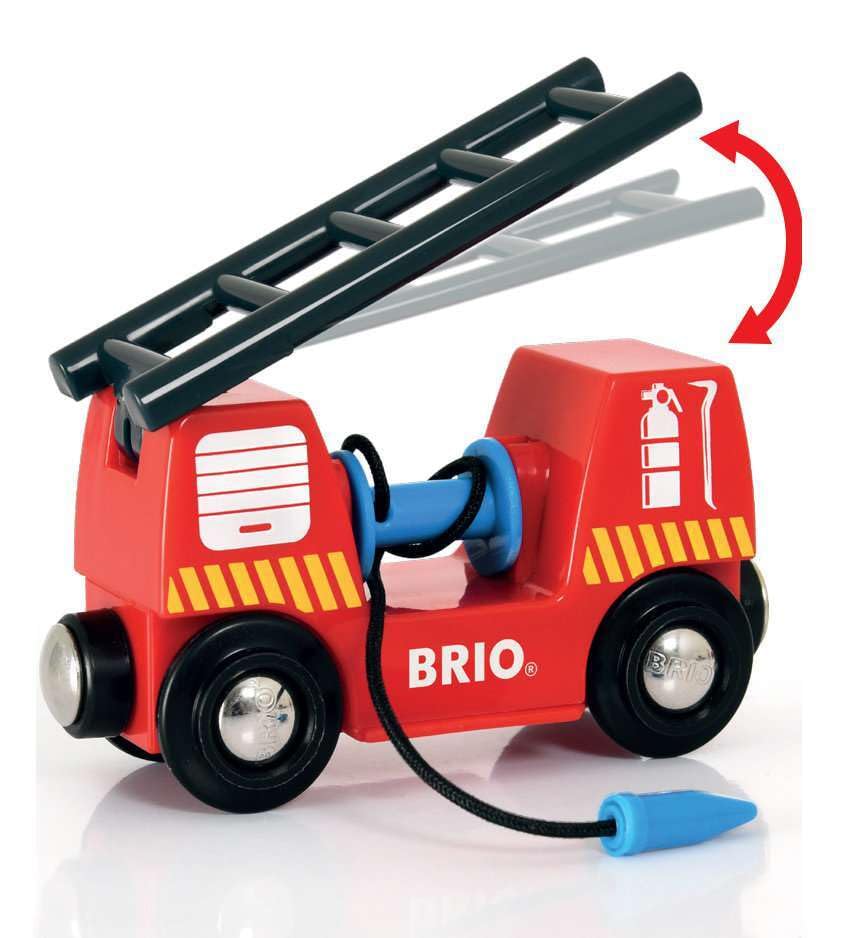 Brio 33815 Rescue Firefighter Set | 18 Piece Train Toy with a Fire Truck, Accessories and Wooden Tracks for Ages 3 and Up