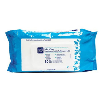 Nice'N Clean Baby Wipes, Latex-Free, 7 X 8 Inch, Unscented, 1/Pack Of 80 Wipes