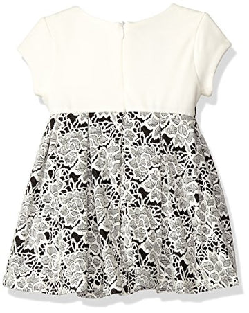 Bonnie Baby Baby Short Sleeved Knit Dress Set, Black/White, 24 Months