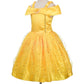 Dressy Daisy Little Girls Princess Dress Up Costume Gold Yellow Ball Gown Fancy Halloween Xmas Birthday Party Carnival Size 10-1