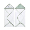 Aden + Anais Aden Classic Hooded Baby Bath Towel, Super Soft 100% Cotton, 2 Pack, Dinotime
