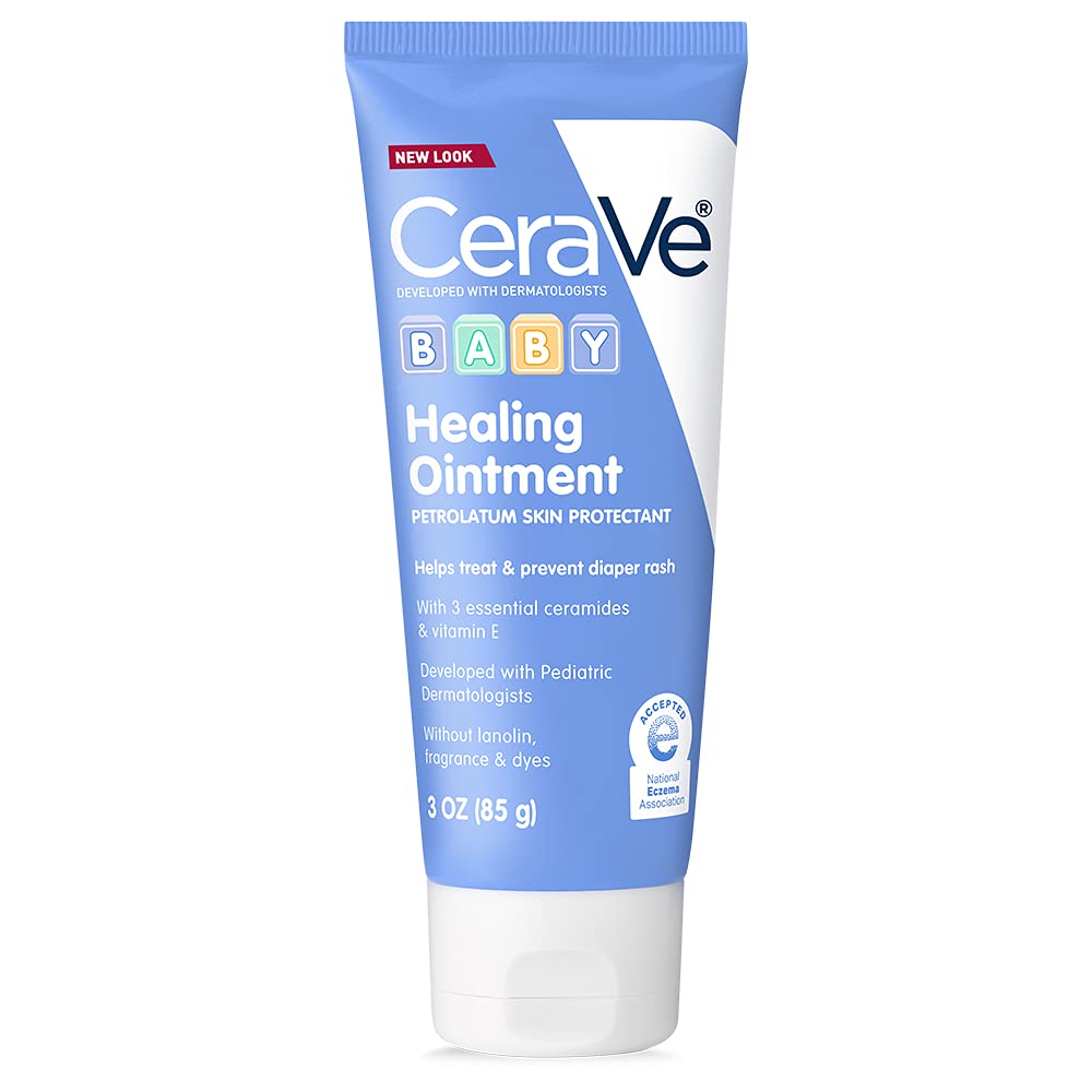 Cerave Diaper Rash Cream | Baby Healing Ointment For Extra Dry, Cracked Skin | Diaper Cream With Ceramides & Vitamin E | Lanolin