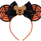 Clgift Halloween Minnie Ears,Pick Your Color, Orange Minnie Ears, Silver Gold Blue Minnie Ears, Rainbow Sparkle Mouse Ears,Class