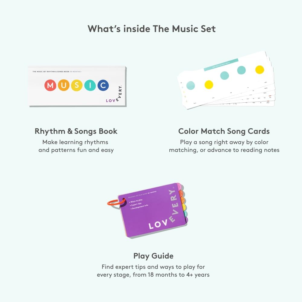 Lovevery | The Music Set | 6 Montessori Musical Instruments & Rhythm Book | Educational Toys for Toddlers & Preschoolers | Simpl