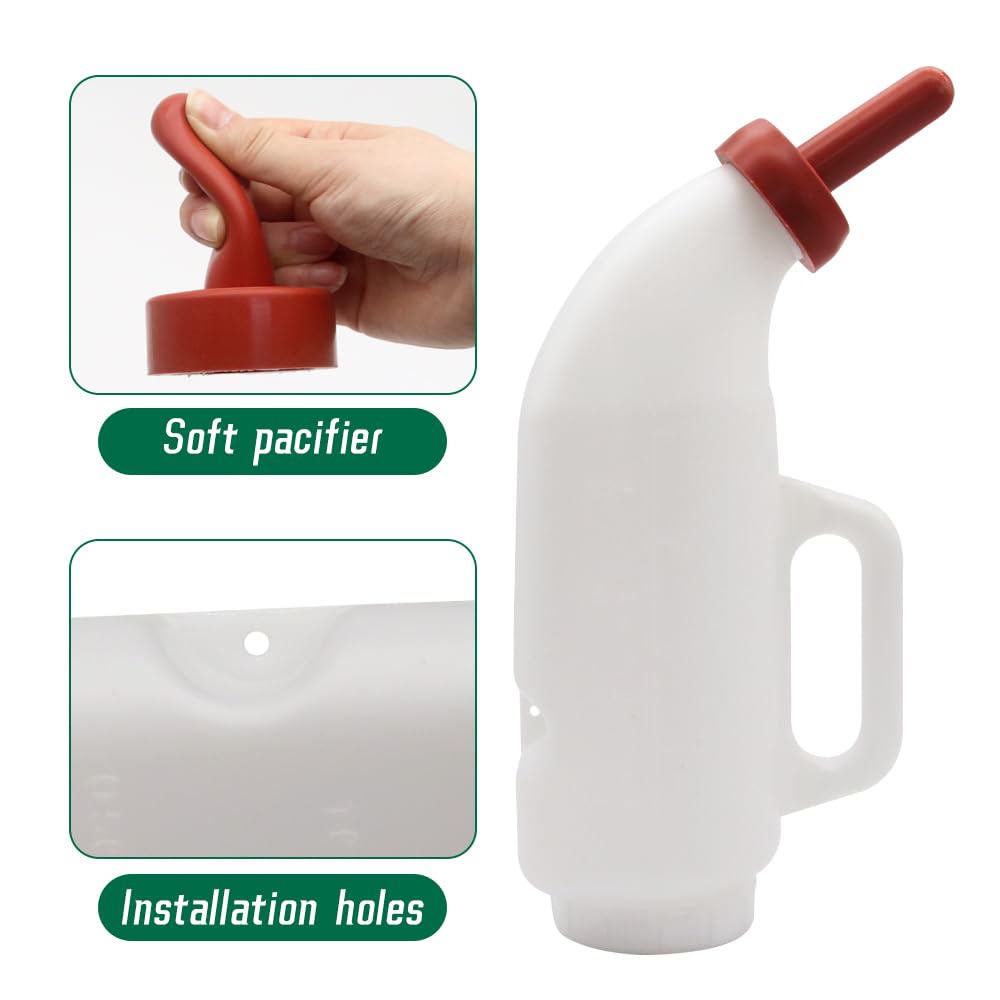 Moduoduo Calves Nursing Bottle With A Replacement Nipple 2.11 Quart Horizontal Calf Milk Feeding Bottle (Horizontal)