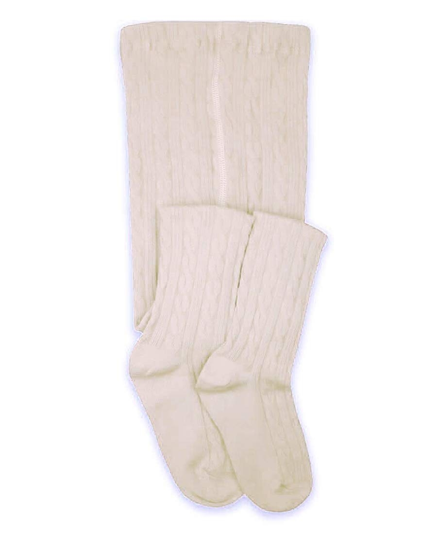 Jefferies Socks Baby Girls' Cable Tight, Ivory, 18-24 Months, 1560