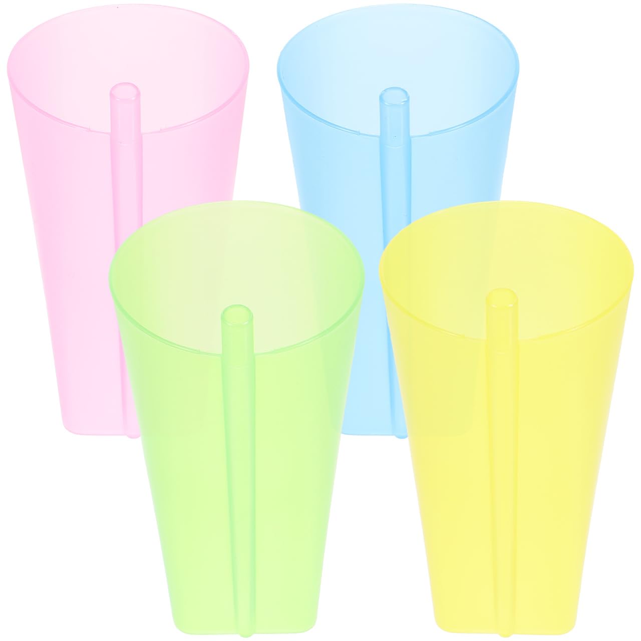 Toddmomy Set of 4 Multi-functional Straw Cups: Versatile Beverage Containers for Outdoor Parties, Camping, and Everyday Use