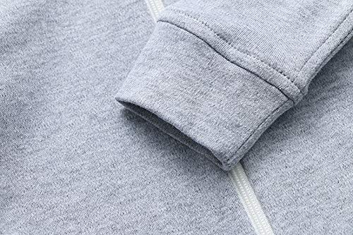 Owlivia Organic Cotton Baby Boy Girl Zip Up Sleep N Play, Footless, Long Sleeve(3-6 Months, Dark Grey Melange & Olive Green)