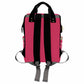 Artsadd Custom Diaper Backpack With Thermal Pockets, White And Pink Travel Backpack Customized Baby Bags With Name Personalized