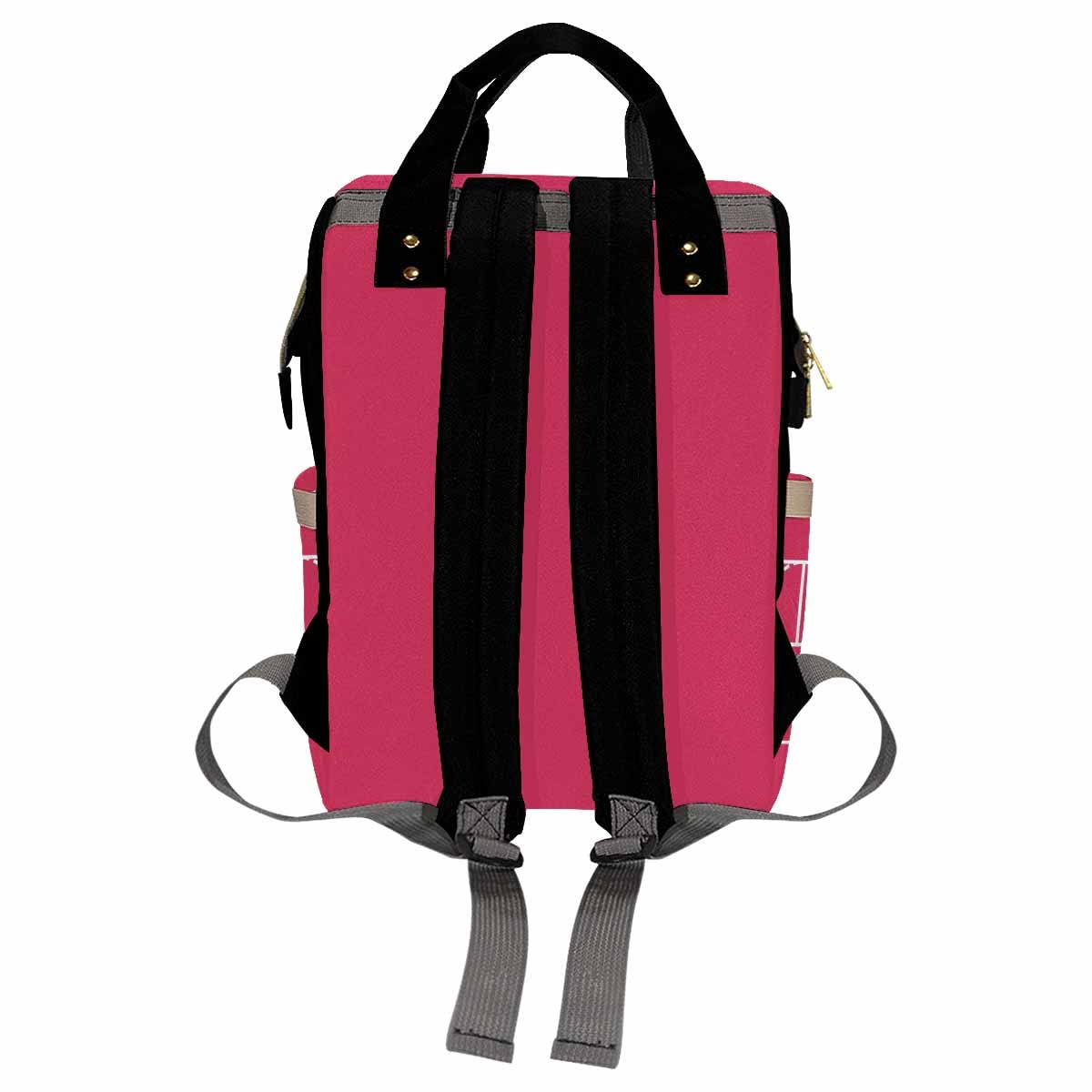 Artsadd Custom Diaper Backpack With Thermal Pockets, White And Pink Travel Backpack Customized Baby Bags With Name Personalized