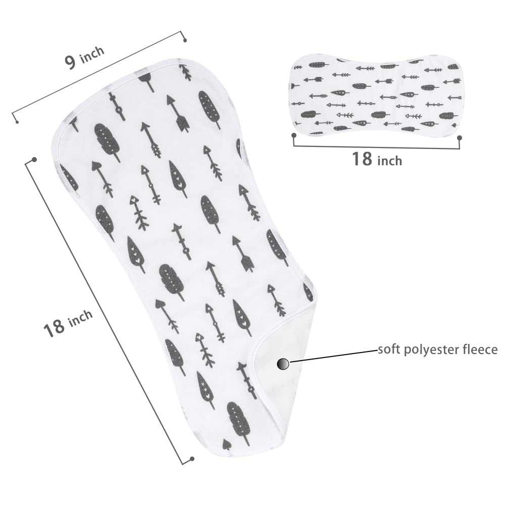Gelisite 5 Pack Cotton Baby Burp Cloths Extra Absorbent Soft For Baby Boys And Girls (Black-2)