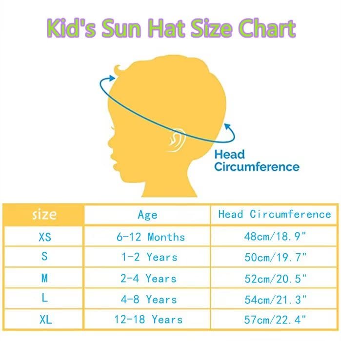Connectyle Little Girls Upf 50+ Sun Protection Hats For Summer Beach Sun Cap With Bow M Navy Blue