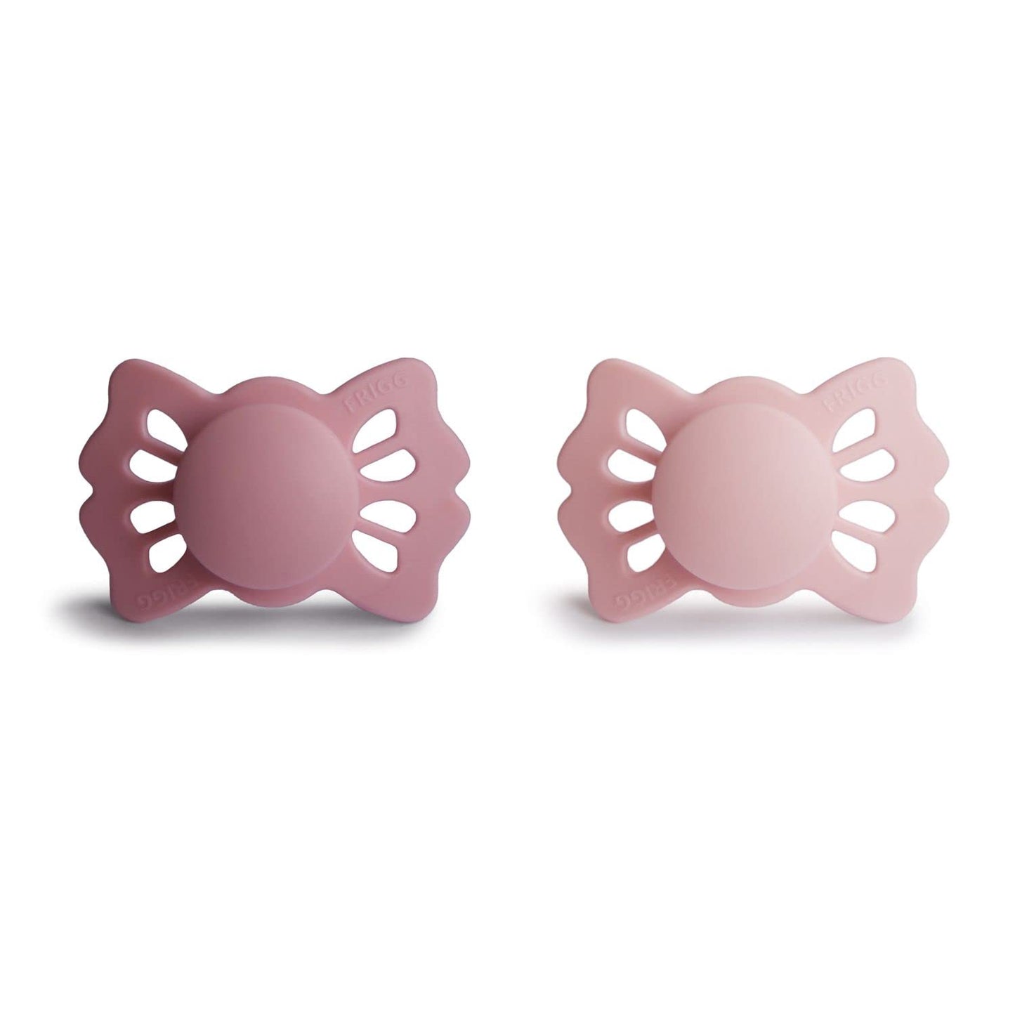 Frigg Lucky Symmetrical Silkysoft Silicone Baby Pacifier | Made In Denmark | Bpa-Free (Cedar/Baby Pink, 0-6 Months)