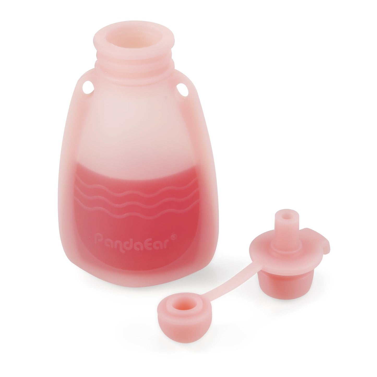 Pandaear Reusable Silicone Baby Food Pouches, 4 Pack Squeeze Pouches For Toddler Kids, Bpa-Free Silicone Refillable Baby Food St