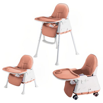 Syga High Chair For Baby Kids,Safety Toddler Feeding Booster Seat Dining Table Chair (With Cushion, Brown)