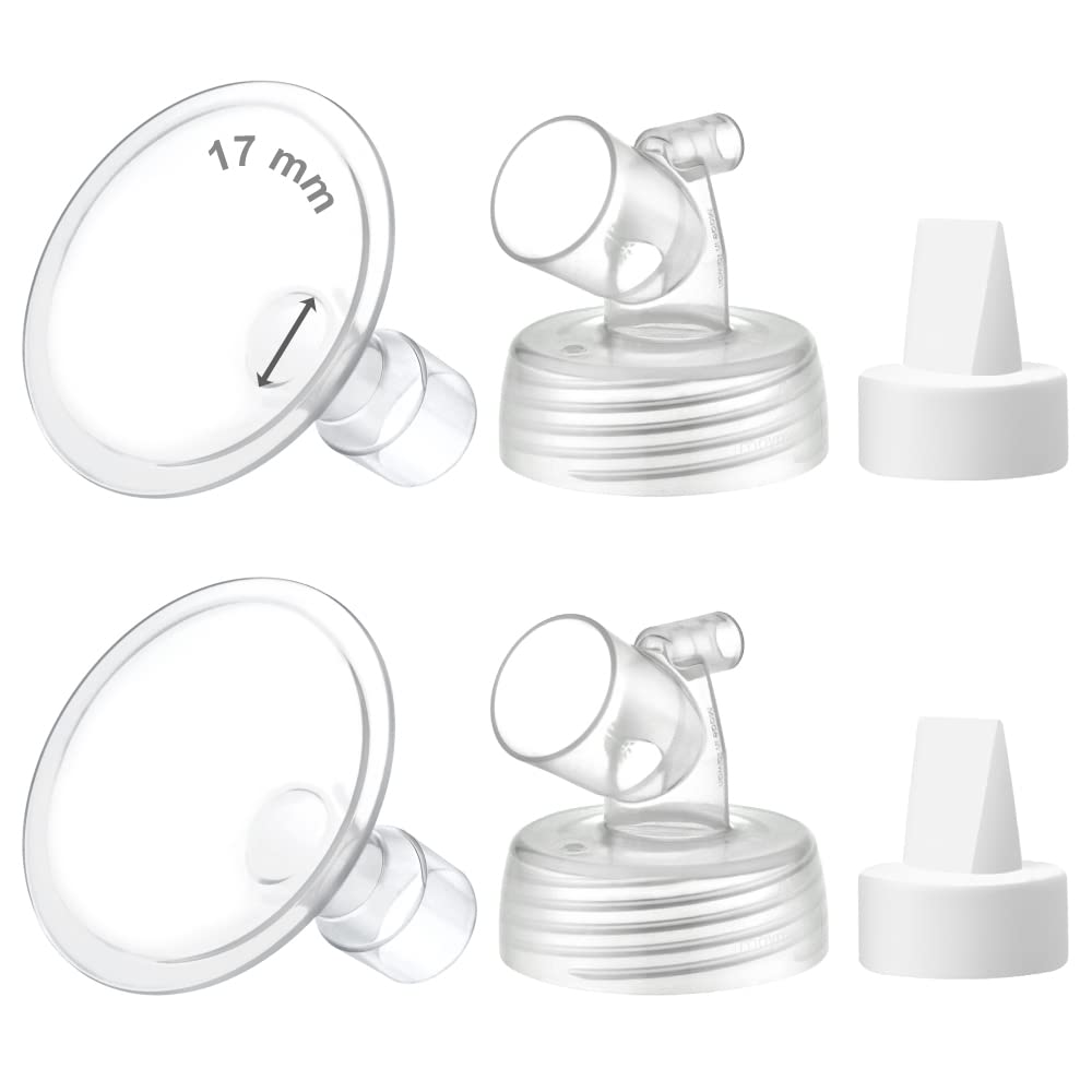 2X 17 Mm Maymom Two-Piece Wide Neck Pump Parts Compatible With Spectra S1,Spectra S2 Pumps And 2 Valves; Incl Wide Mouth Flanges