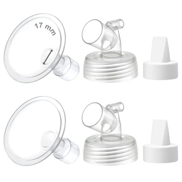 2X 17 Mm Maymom Two-Piece Wide Neck Pump Parts Compatible With Spectra S1,Spectra S2 Pumps And 2 Valves; Incl Wide Mouth Flanges
