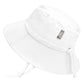 Jan & Jul Beach Bucket Hat For Baby Toddler With Strap (M: 6-24 Months, White)