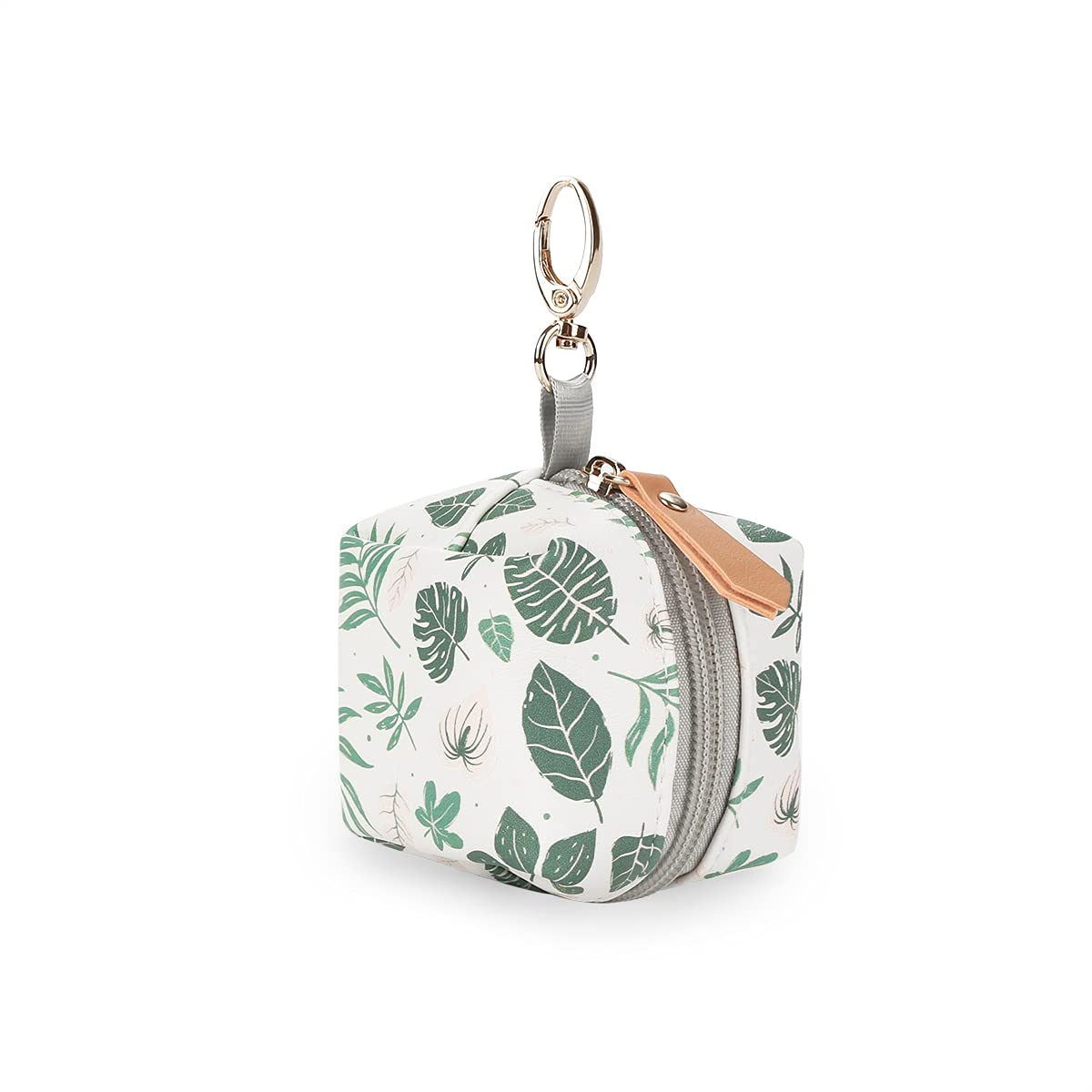 Momigo Pacifier Case Bag - Pacifier Holder With Clip For Diaper Bag Stroller Purse Charm, Holds 2 Pacifiers Outdoor Travel (Gree