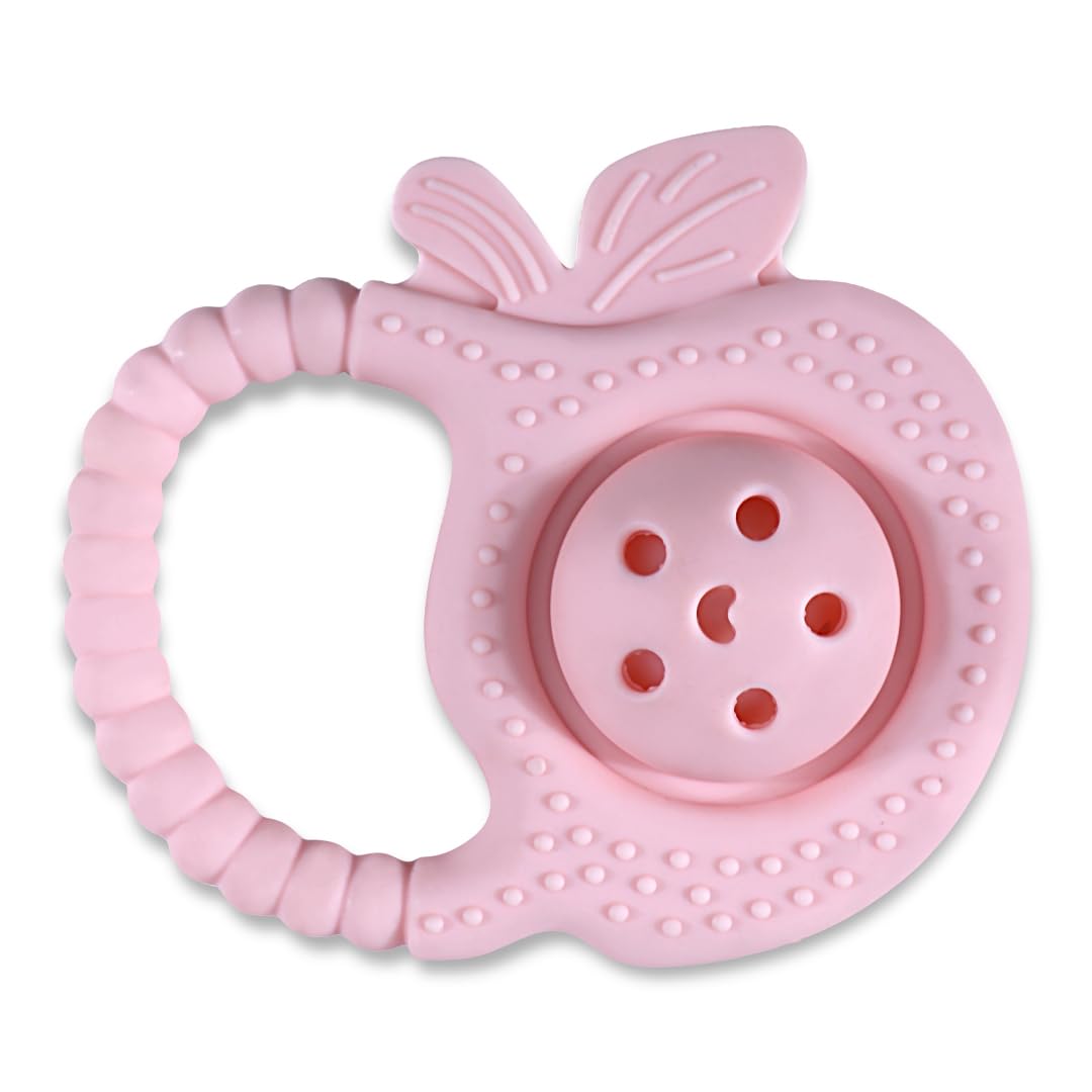 Infantso Soft Rattle Silicone Teether For Baby Teething, Rattle Toy For 012 Months, Bpa Free Silicone Soothing Baby Teether | B