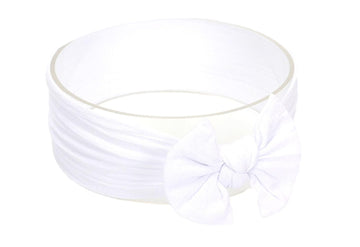 Koolgil Baby Girl'S Toddler Bow Knot Headbands Soft Nylon Headband For Daily Life Birthday Party Photography (White)