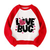 Xfsjgna Valentines Day Sweatshirts Kids 7T Boys Girls Valentine'S Ladybug Heart Graphic Raglan Shirt Toddler Long Sleeve Tops Re