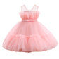 Flower Baby Girl Lace Dress Toddler Tulle Sleeveless Bow Princess Party Wedding Pageant Bridesmaid (Pink042.3-4 T)