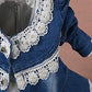 Yao 6M-4Y Infant 3Pcs Baby Girls Clothes Set Toddler Outfits Lace Dress Jacket And Jeans (1-2Y,Flower-White)