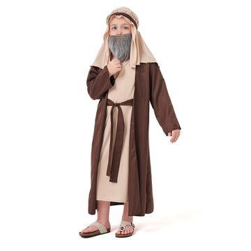 Gukefun Jesus Costume for Kids Biblical st Saint Joseph Robe Outfit Bible Moses Shepherds Christmas Halloween Costumes for boys