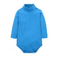 Cuteon Baby Boys Girls Solid Color Basic Turtleneck Cotton Bodysuit Jumpsuit Blue 18 Months