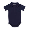 Teach Leanbh Baby Boys Pure Color Cotton Short Long Sleeve Polo Bodysuit 3-24 Months (Navy, 9 Months)