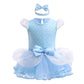 MYRISAM Princess Costumes for Baby Girls Cinderella Birthday Romper Tutu Dress w/Headband Halloween Outfits