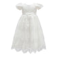 Glamulice White Baby Girls Flower Christening Baptism Dress Formal Party Special Occasion Dresses For Toddler 6-12 Newborn Girl