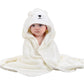 VISGOGO Baby Bath Towel Cute Animal Absorbent Hooded Towel with Ears Soft Bathrobe Blanket for Toddlers Newborn Shower Gifts (Wh